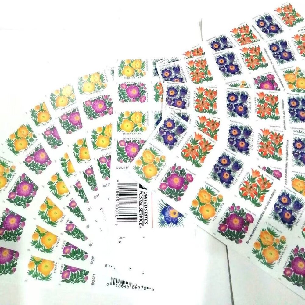 100 Mountain Flora 2022 Forever Postage Stamps US Postal USPS Flowers Weddings